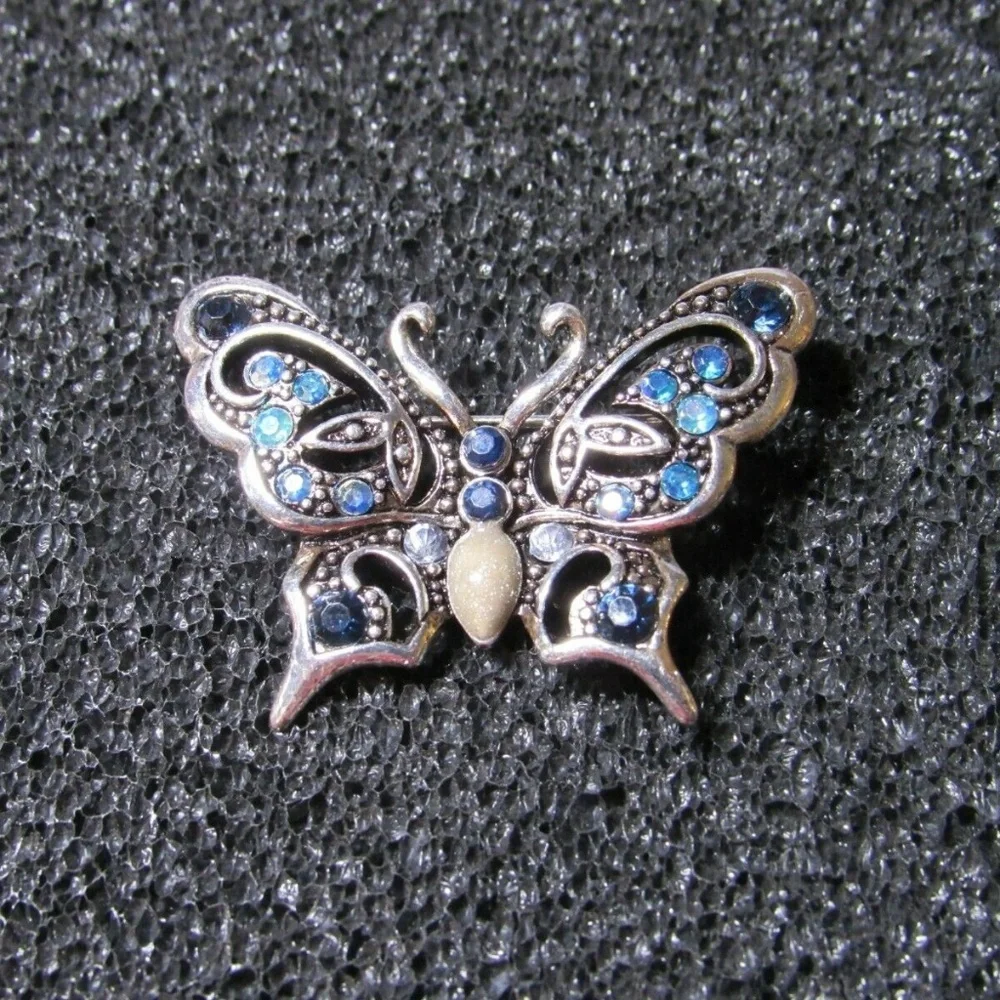 Butterfly Pin Mixed Colors Rhinestone - Picture 2 of 8
